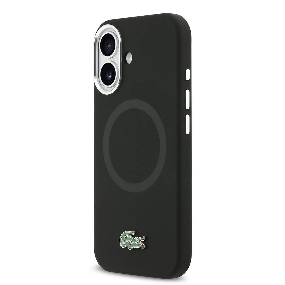 Apple iPhone 17 Kılıf Lacoste Orjinal Lisanslı M-safe Şarj Özellikli İkonik Logolu Metal Kamera Çerçeveli Silikon Kapak - 3