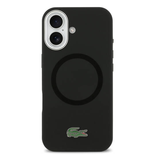 Apple iPhone 17 Kılıf Lacoste Orjinal Lisanslı M-safe Şarj Özellikli İkonik Logolu Metal Kamera Çerçeveli Silikon Kapak - 4