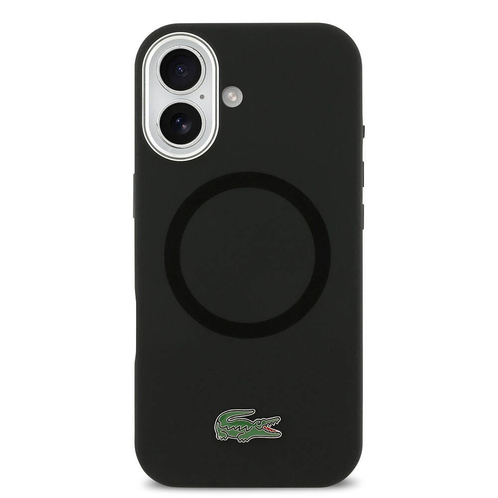 Apple iPhone 17 Kılıf Lacoste Orjinal Lisanslı M-safe Şarj Özellikli İkonik Logolu Metal Kamera Çerçeveli Silikon Kapak - 4