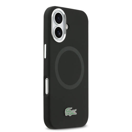 Apple iPhone 17 Kılıf Lacoste Orjinal Lisanslı M-safe Şarj Özellikli İkonik Logolu Metal Kamera Çerçeveli Silikon Kapak - 5