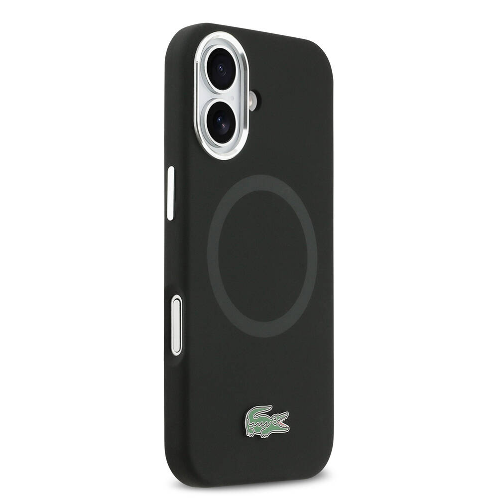 Apple iPhone 17 Kılıf Lacoste Orjinal Lisanslı M-safe Şarj Özellikli İkonik Logolu Metal Kamera Çerçeveli Silikon Kapak - 5