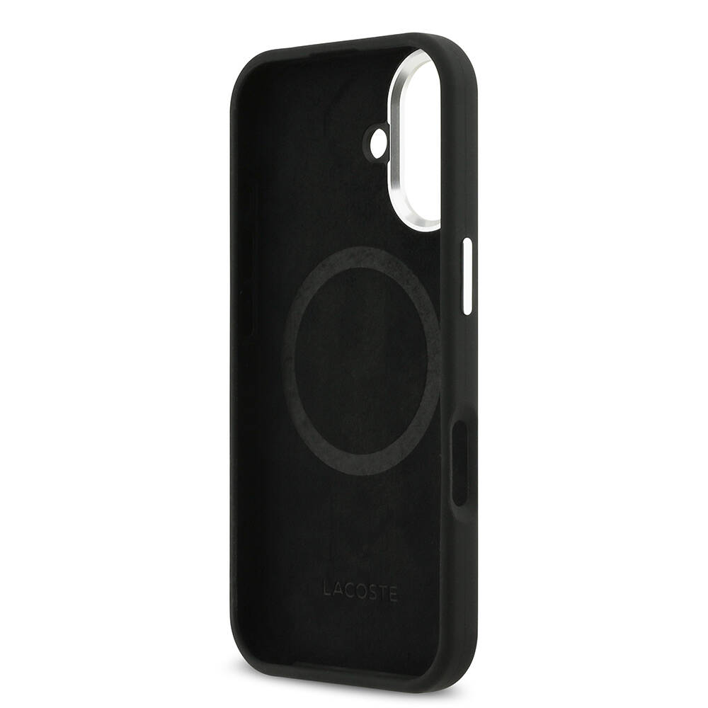 Apple iPhone 17 Kılıf Lacoste Orjinal Lisanslı M-safe Şarj Özellikli İkonik Logolu Metal Kamera Çerçeveli Silikon Kapak - 8
