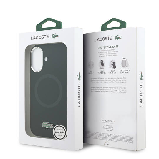 Apple iPhone 17 Kılıf Lacoste Orjinal Lisanslı M-safe Şarj Özellikli İkonik Logolu Metal Kamera Çerçeveli Silikon Kapak - 9