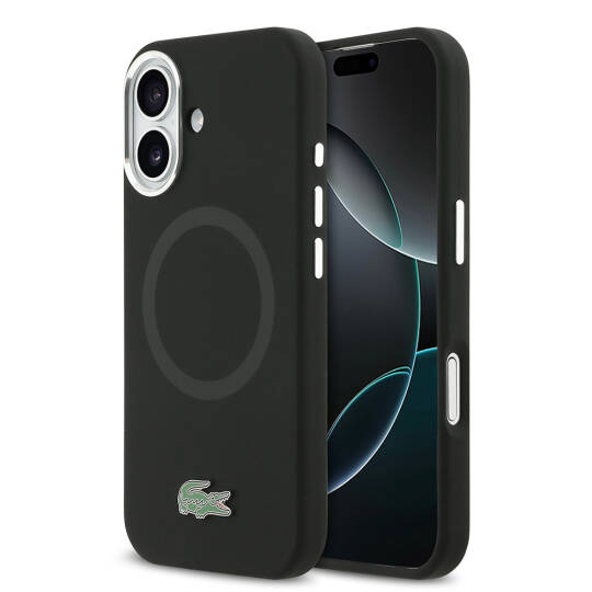 Apple iPhone 17 Kılıf Lacoste Orjinal Lisanslı M-safe Şarj Özellikli İkonik Logolu Metal Kamera Çerçeveli Silikon Kapak