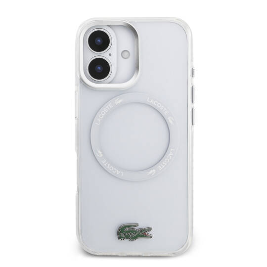 Apple iPhone 17 Kılıf Lacoste Orjinal Lisanslı M-safe Şarj Özellikli İkonik Timsah Logolu Buzlu Kapak - 6