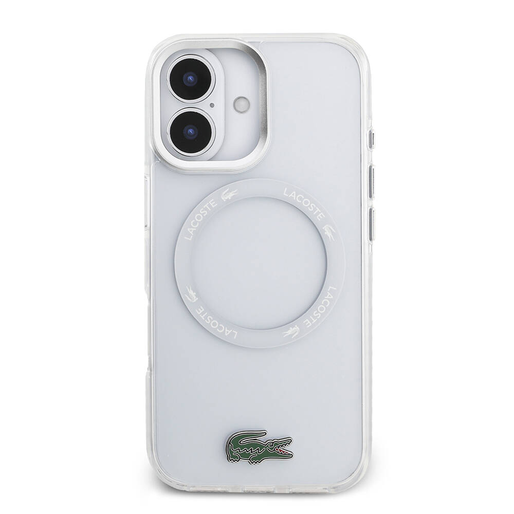 Apple iPhone 17 Kılıf Lacoste Orjinal Lisanslı M-safe Şarj Özellikli İkonik Timsah Logolu Buzlu Kapak - 6