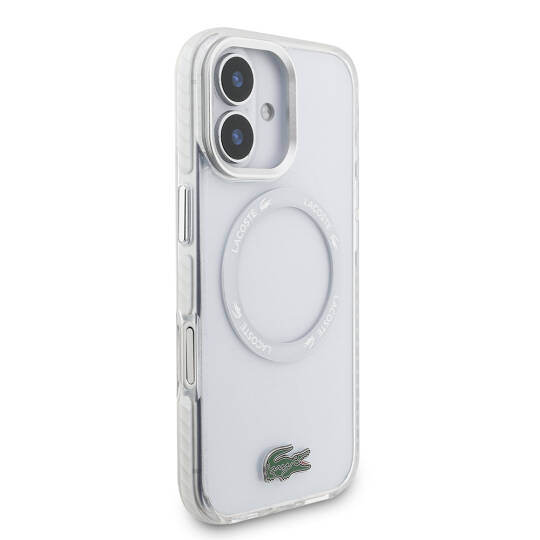 Apple iPhone 17 Kılıf Lacoste Orjinal Lisanslı M-safe Şarj Özellikli İkonik Timsah Logolu Buzlu Kapak - 7
