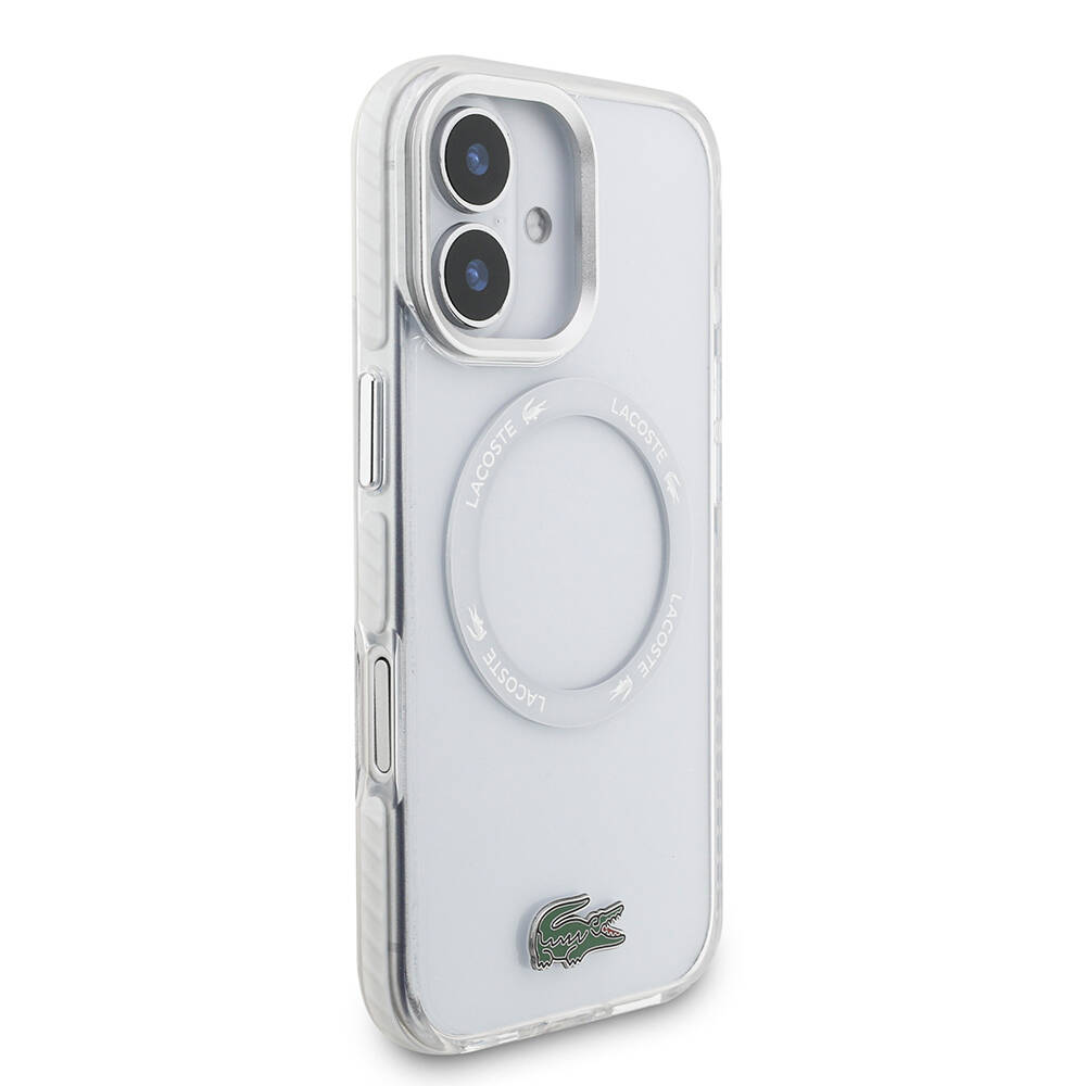 Apple iPhone 17 Kılıf Lacoste Orjinal Lisanslı M-safe Şarj Özellikli İkonik Timsah Logolu Buzlu Kapak - 7