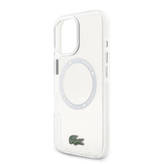 Apple iPhone 17 Kılıf Lacoste Orjinal Lisanslı M-safe Şarj Özellikli İkonik Timsah Logolu Buzlu Kapak - 9
