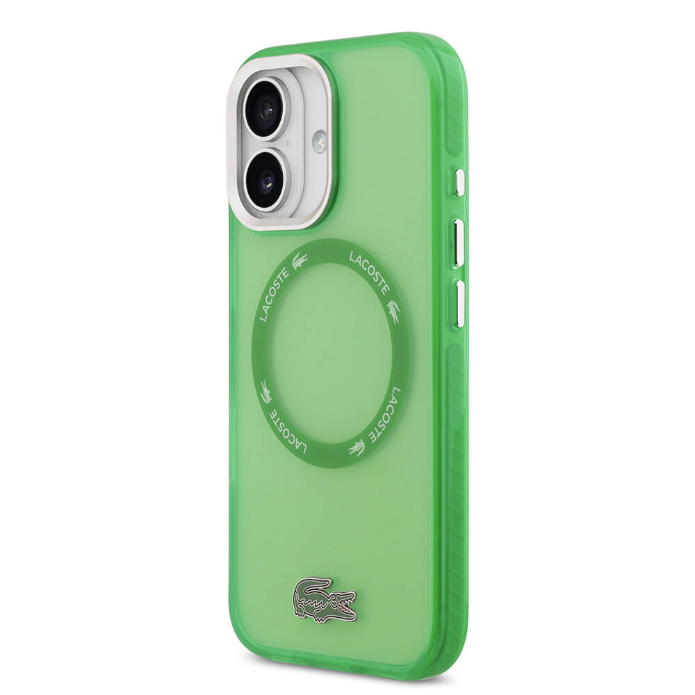 Apple iPhone 17 Kılıf Lacoste Orjinal Lisanslı M-safe Şarj Özellikli İkonik Timsah Logolu Buzlu Kapak - 11