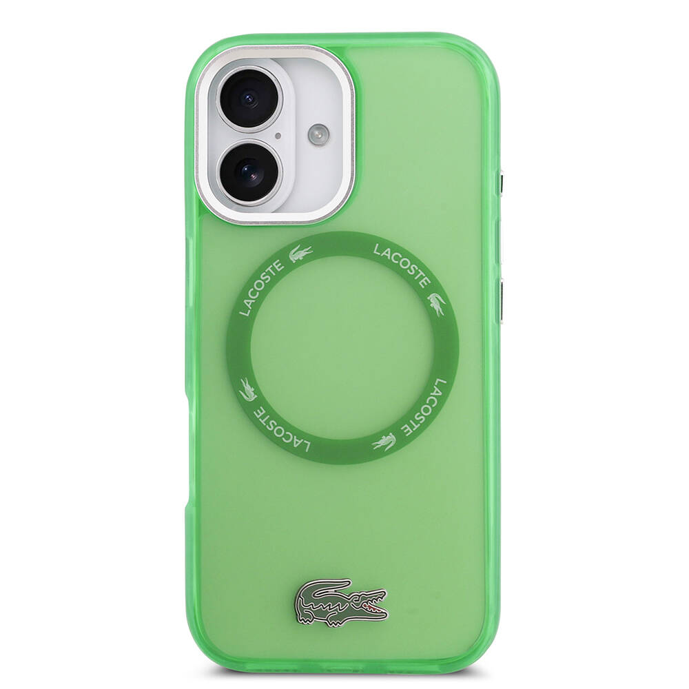 Apple iPhone 17 Kılıf Lacoste Orjinal Lisanslı M-safe Şarj Özellikli İkonik Timsah Logolu Buzlu Kapak - 12