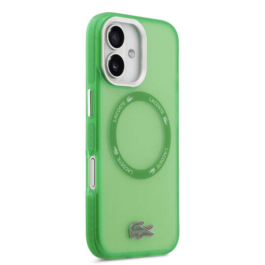 Apple iPhone 17 Kılıf Lacoste Orjinal Lisanslı M-safe Şarj Özellikli İkonik Timsah Logolu Buzlu Kapak - 13