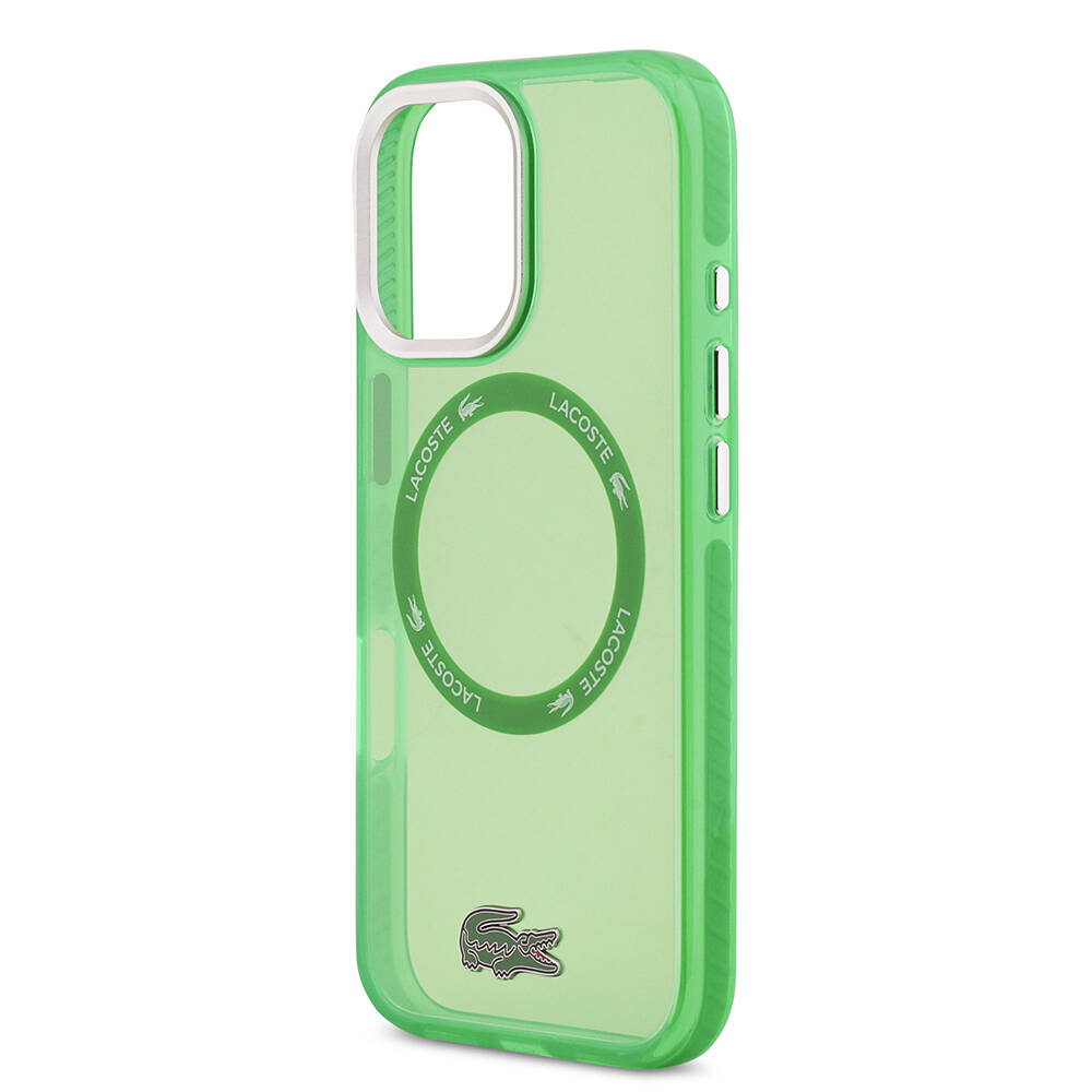 Apple iPhone 17 Kılıf Lacoste Orjinal Lisanslı M-safe Şarj Özellikli İkonik Timsah Logolu Buzlu Kapak - 15
