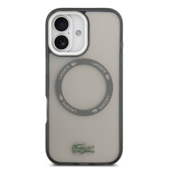 Apple iPhone 17 Kılıf Lacoste Orjinal Lisanslı M-safe Şarj Özellikli İkonik Timsah Logolu Buzlu Kapak - 18