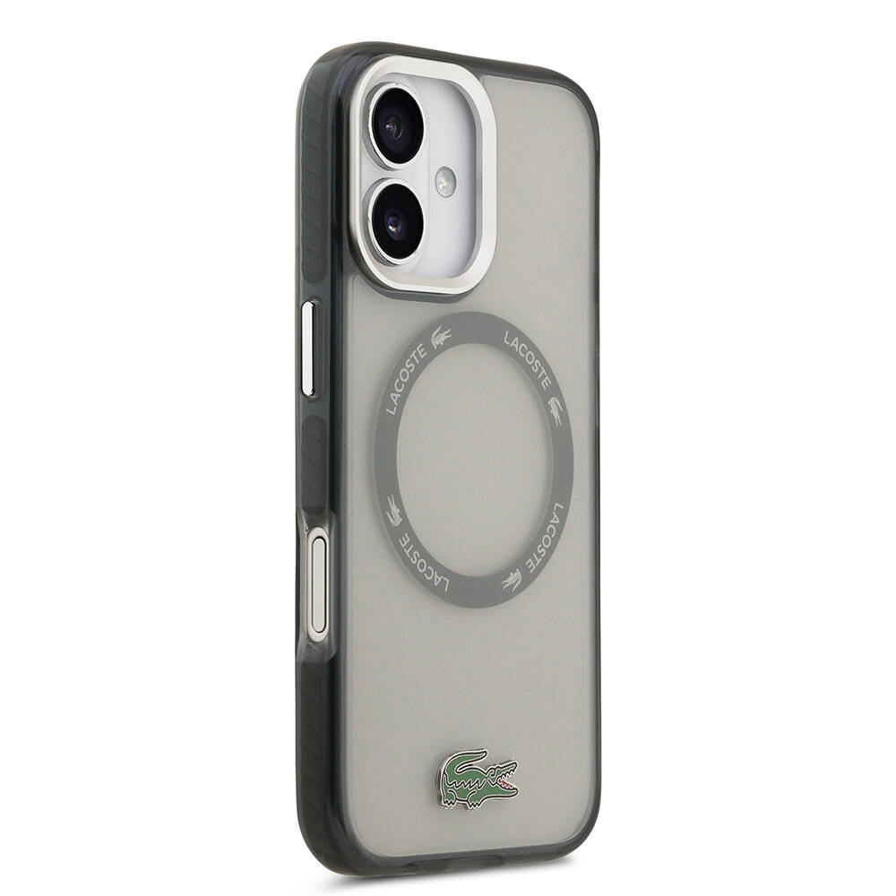 Apple iPhone 17 Kılıf Lacoste Orjinal Lisanslı M-safe Şarj Özellikli İkonik Timsah Logolu Buzlu Kapak - 19