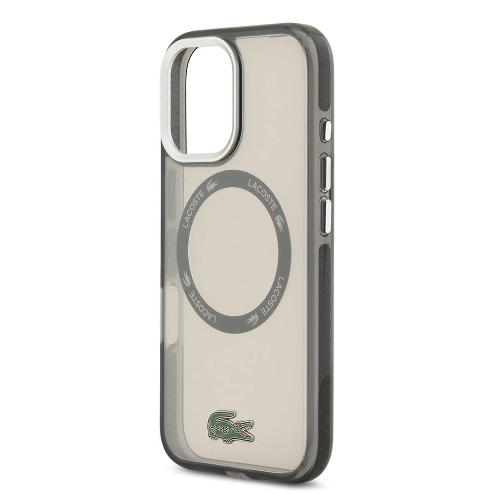Apple iPhone 17 Kılıf Lacoste Orjinal Lisanslı M-safe Şarj Özellikli İkonik Timsah Logolu Buzlu Kapak - 21