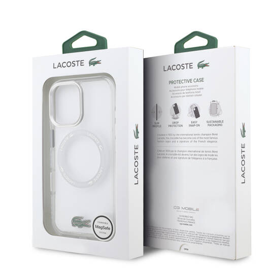 Apple iPhone 17 Kılıf Lacoste Orjinal Lisanslı M-safe Şarj Özellikli İkonik Timsah Logolu Buzlu Kapak - 23