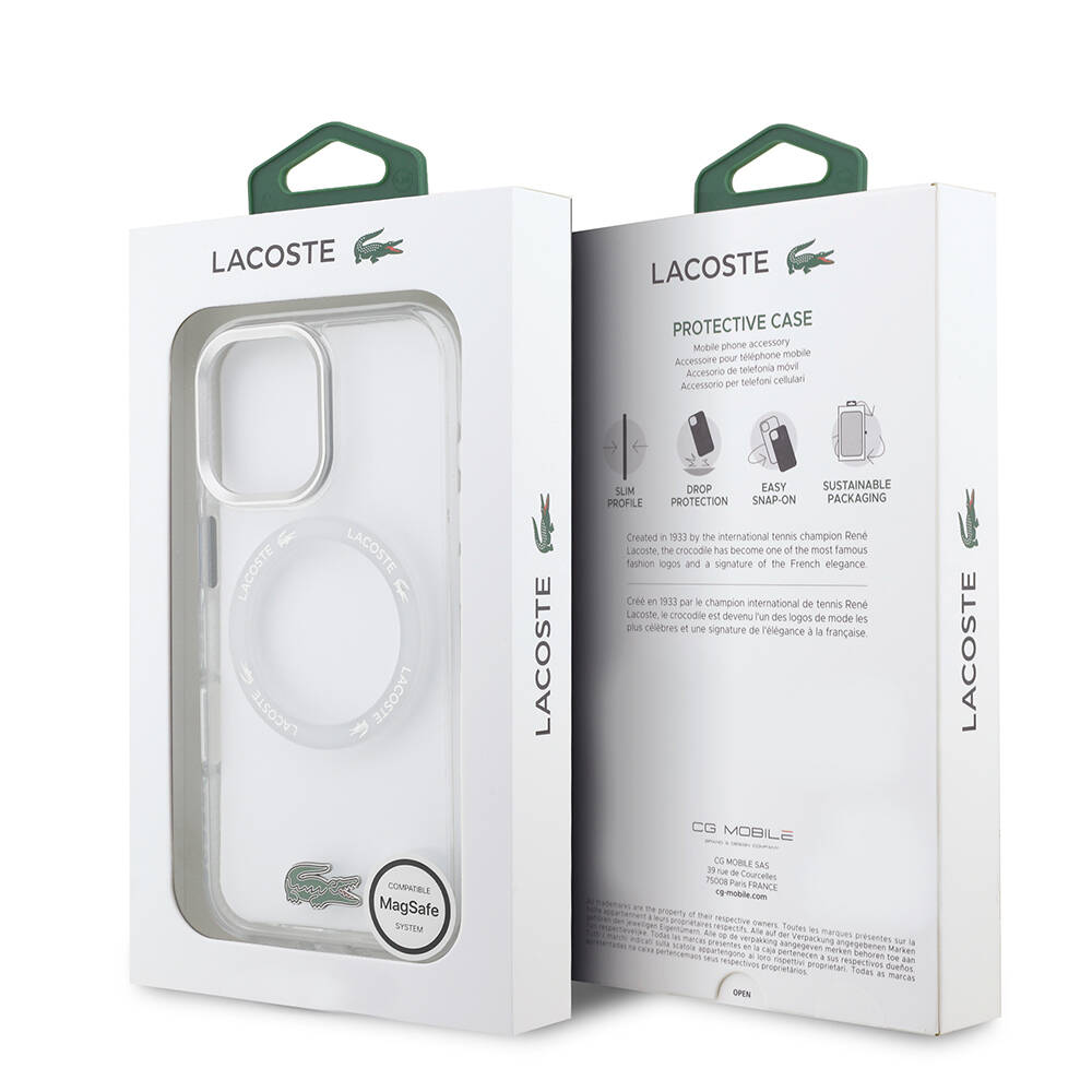 Apple iPhone 17 Kılıf Lacoste Orjinal Lisanslı M-safe Şarj Özellikli İkonik Timsah Logolu Buzlu Kapak - 23