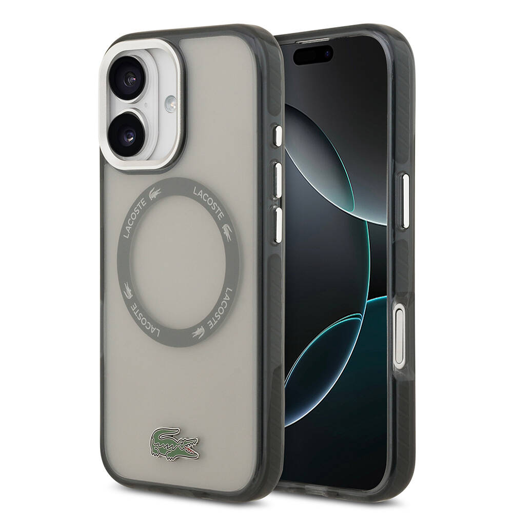 Apple iPhone 17 Kılıf Lacoste Orjinal Lisanslı M-safe Şarj Özellikli İkonik Timsah Logolu Buzlu Kapak - 2