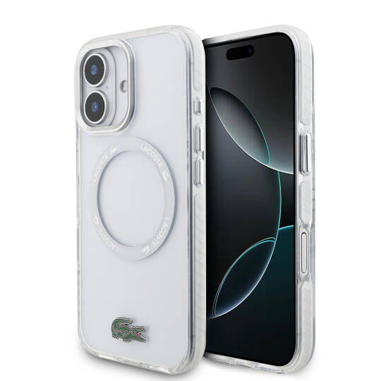 Apple iPhone 17 Kılıf Lacoste Orjinal Lisanslı M-safe Şarj Özellikli İkonik Timsah Logolu Buzlu Kapak