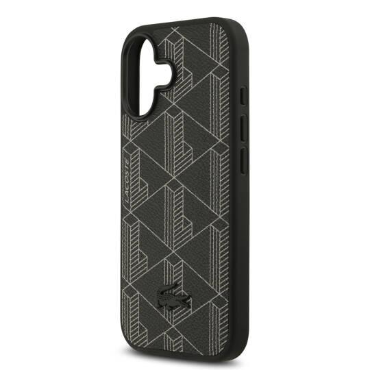 Apple iPhone 17 Kılıf Lacoste Orjinal Lisanslı M-safe Şarj Özellikli PU Deri Tasarımlı Kartlıklı Karışık Monogram Desenli Kapak - 5