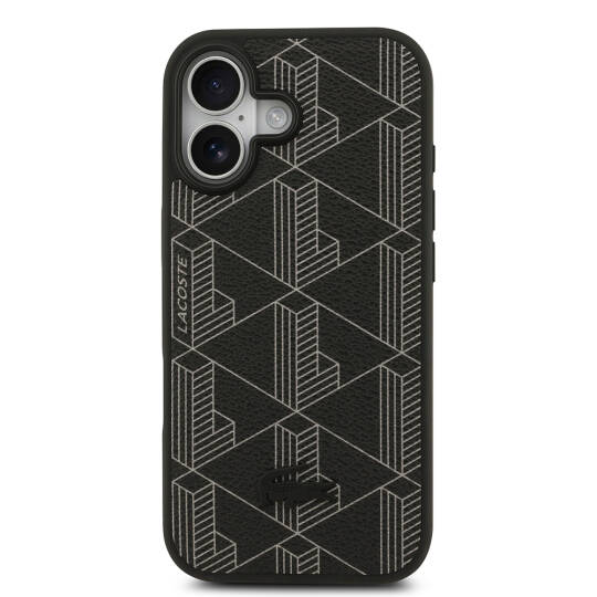 Apple iPhone 17 Kılıf Lacoste Orjinal Lisanslı M-safe Şarj Özellikli PU Deri Tasarımlı Kartlıklı Karışık Monogram Desenli Kapak - 6