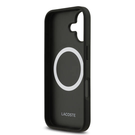 Apple iPhone 17 Kılıf Lacoste Orjinal Lisanslı M-safe Şarj Özellikli PU Deri Tasarımlı Kartlıklı Karışık Monogram Desenli Kapak - 8