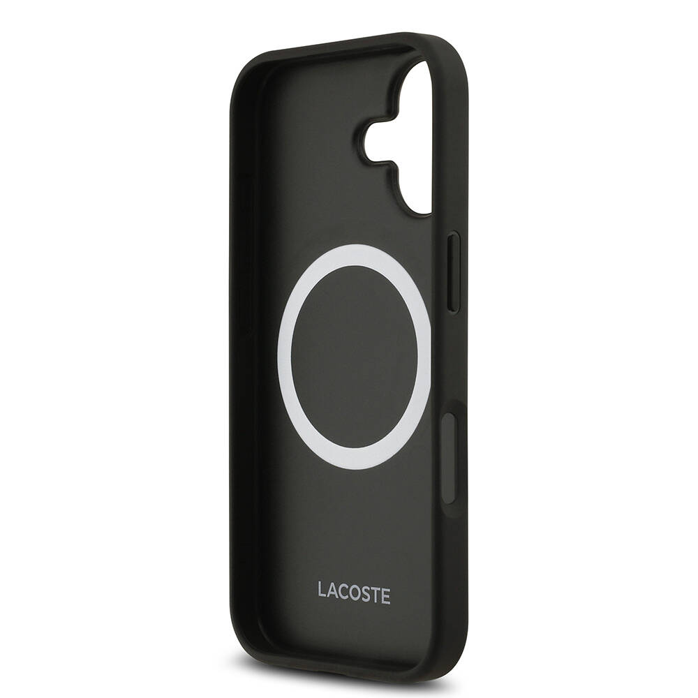 Apple iPhone 17 Kılıf Lacoste Orjinal Lisanslı M-safe Şarj Özellikli PU Deri Tasarımlı Kartlıklı Karışık Monogram Desenli Kapak - 8