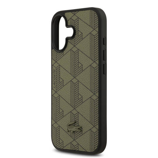 Apple iPhone 17 Kılıf Lacoste Orjinal Lisanslı M-safe Şarj Özellikli PU Deri Tasarımlı Kartlıklı Karışık Monogram Desenli Kapak - 18