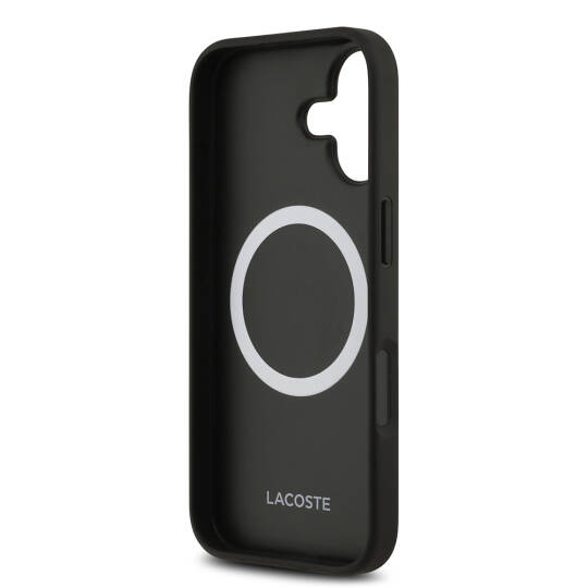 Apple iPhone 17 Kılıf Lacoste Orjinal Lisanslı M-safe Şarj Özellikli PU Deri Tasarımlı Kartlıklı Karışık Monogram Desenli Kapak - 19