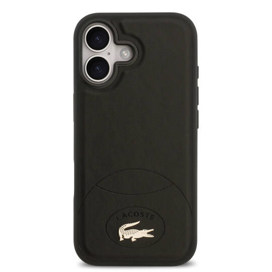 Apple iPhone 17 Kılıf Lacoste Orjinal Lisanslı M-safe Şarj Özellikli PU Deri Tasarımlı Metal Logolu Kapak - 7