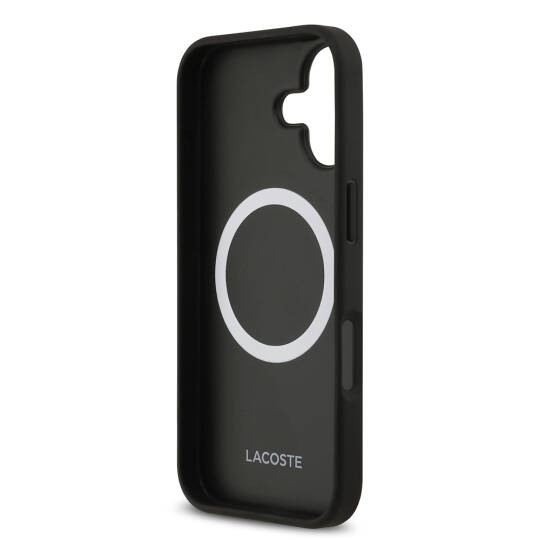 Apple iPhone 17 Kılıf Lacoste Orjinal Lisanslı M-safe Şarj Özellikli PU Deri Tasarımlı Metal Logolu Kapak - 9