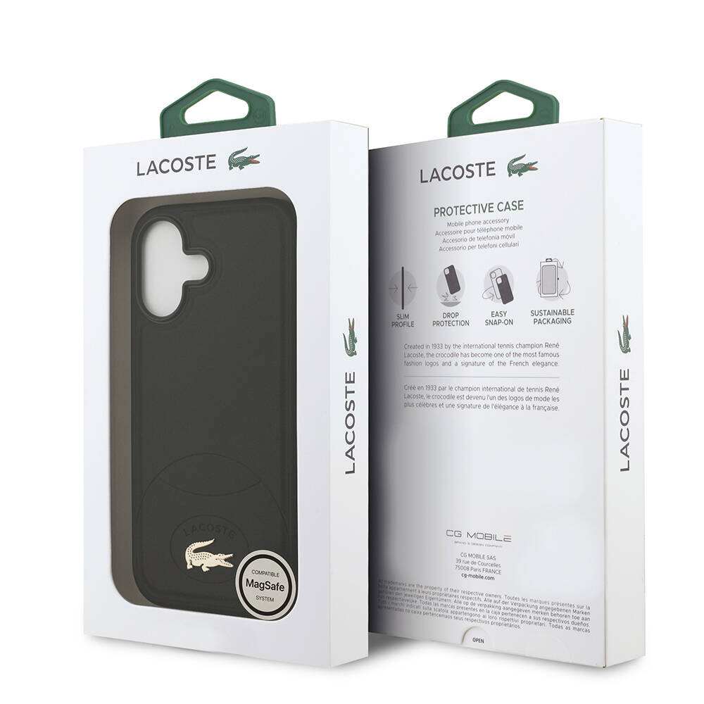 Apple iPhone 17 Kılıf Lacoste Orjinal Lisanslı M-safe Şarj Özellikli PU Deri Tasarımlı Metal Logolu Kapak - 10