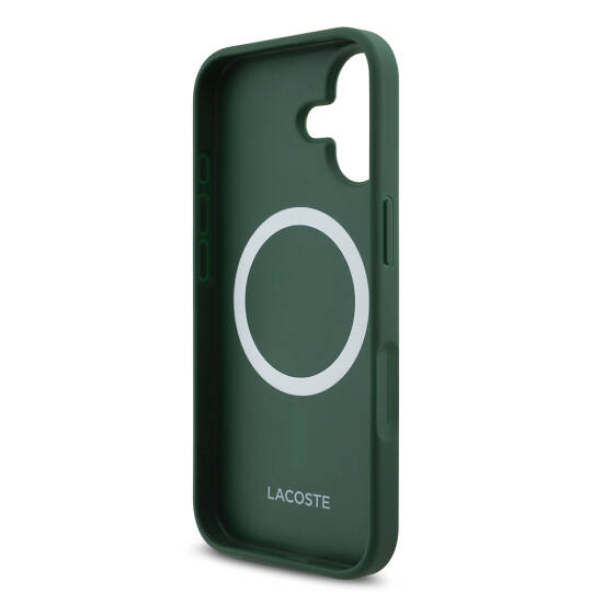 Apple iPhone 17 Kılıf Lacoste Orjinal Lisanslı M-safe Şarj Özellikli PU Deri Tasarımlı Metal Logolu Kapak - 16