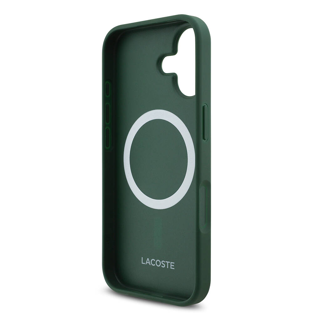 Apple iPhone 17 Kılıf Lacoste Orjinal Lisanslı M-safe Şarj Özellikli PU Deri Tasarımlı Metal Logolu Kapak - 16