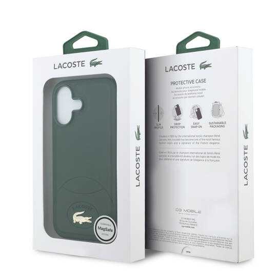 Apple iPhone 17 Kılıf Lacoste Orjinal Lisanslı M-safe Şarj Özellikli PU Deri Tasarımlı Metal Logolu Kapak - 17