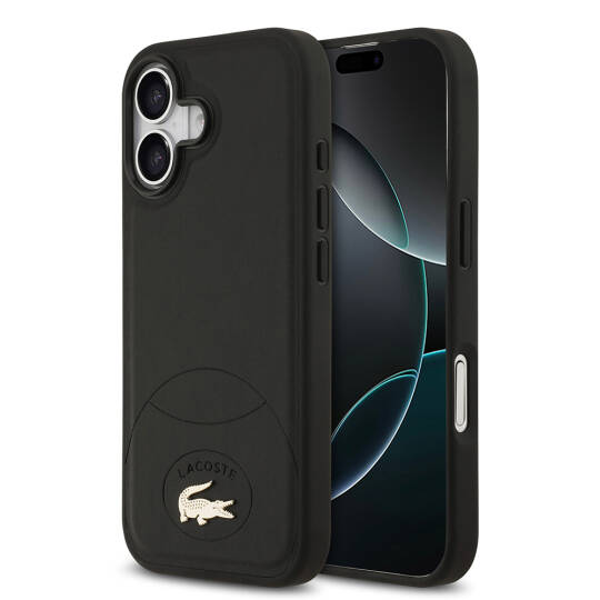Apple iPhone 17 Kılıf Lacoste Orjinal Lisanslı M-safe Şarj Özellikli PU Deri Tasarımlı Metal Logolu Kapak