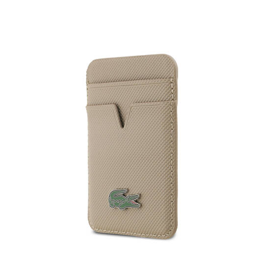 Apple iPhone 17 Kılıf Lacoste Orjinal Lisanslı M-safe Şarj Özellikli PU Pike Desenli Metal Logolu Kartlıklı Kapak - 11