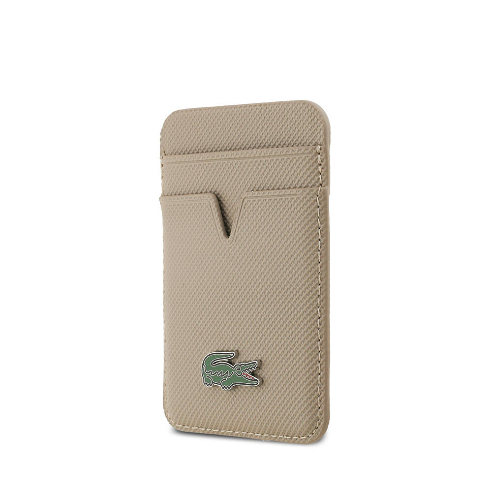Apple iPhone 17 Kılıf Lacoste Orjinal Lisanslı M-safe Şarj Özellikli PU Pike Desenli Metal Logolu Kartlıklı Kapak - 11