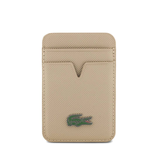 Apple iPhone 17 Kılıf Lacoste Orjinal Lisanslı M-safe Şarj Özellikli PU Pike Desenli Metal Logolu Kartlıklı Kapak - 12