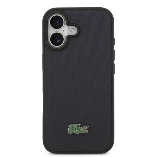 Apple iPhone 17 Kılıf Lacoste Orjinal Lisanslı M-safe Şarj Özellikli PU Pike Desenli Metal Logolu Kartlıklı Kapak - 15