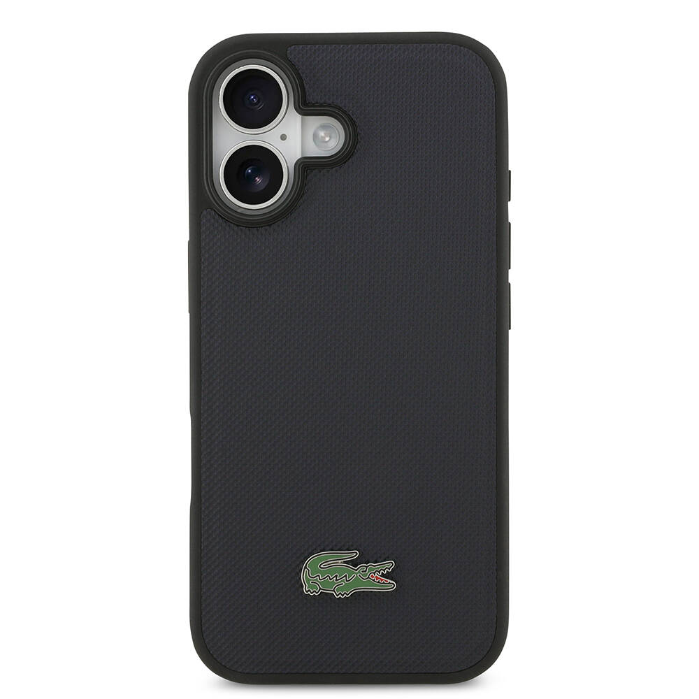Apple iPhone 17 Kılıf Lacoste Orjinal Lisanslı M-safe Şarj Özellikli PU Pike Desenli Metal Logolu Kartlıklı Kapak - 15