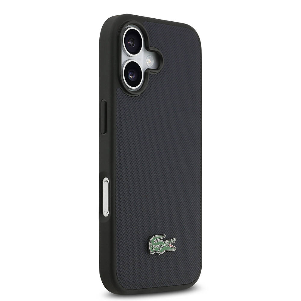Apple iPhone 17 Kılıf Lacoste Orjinal Lisanslı M-safe Şarj Özellikli PU Pike Desenli Metal Logolu Kartlıklı Kapak - 16