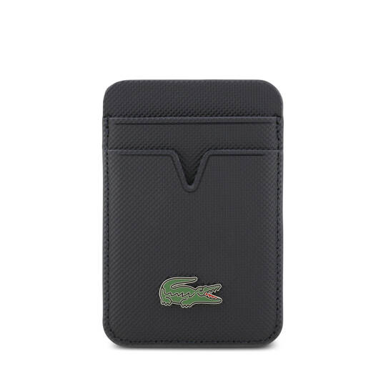 Apple iPhone 17 Kılıf Lacoste Orjinal Lisanslı M-safe Şarj Özellikli PU Pike Desenli Metal Logolu Kartlıklı Kapak - 21