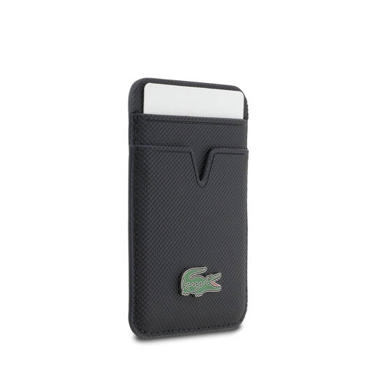 Apple iPhone 17 Kılıf Lacoste Orjinal Lisanslı M-safe Şarj Özellikli PU Pike Desenli Metal Logolu Kartlıklı Kapak - 23