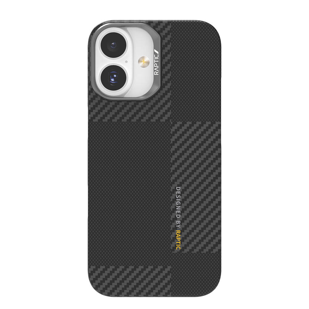 Apple iPhone 17 Kılıf M-safe Şarj Özellikli 600D Metal Kamera Çerçeveli Raptic Aramid Karbon Fiber Geotik Serisi Kapak - 2