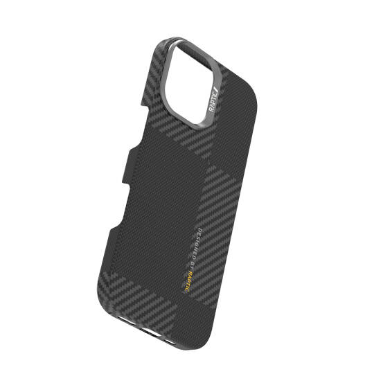 Apple iPhone 17 Kılıf M-safe Şarj Özellikli 600D Metal Kamera Çerçeveli Raptic Aramid Karbon Fiber Geotik Serisi Kapak - 7