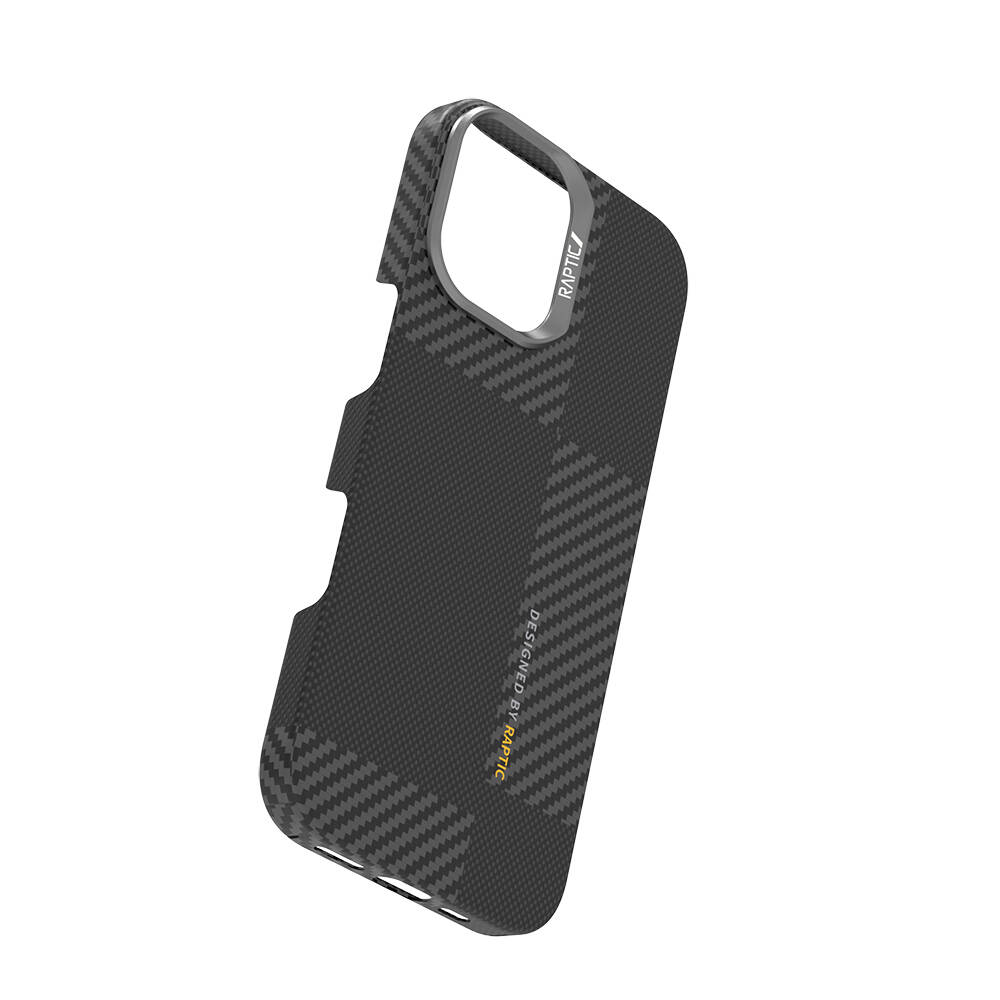 Apple iPhone 17 Kılıf M-safe Şarj Özellikli 600D Metal Kamera Çerçeveli Raptic Aramid Karbon Fiber Geotik Serisi Kapak - 7