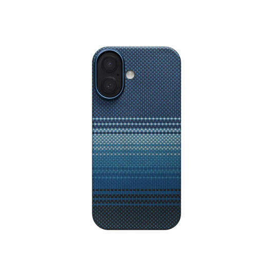 Apple iPhone 17 Kılıf M-safe Şarj Özellikli Aramid Karbon Fiber Pitaka Tactile Woven Sunset-Moonrise Serisi Kapak - 3