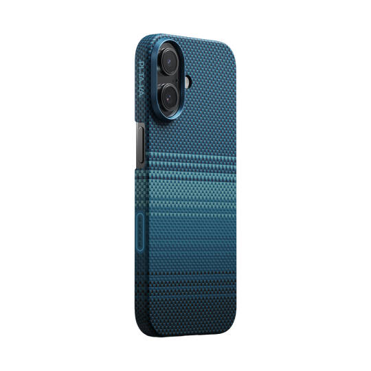 Apple iPhone 17 Kılıf M-safe Şarj Özellikli Aramid Karbon Fiber Pitaka Tactile Woven Sunset-Moonrise Serisi Kapak - 4